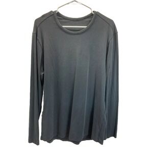 Lululemon Mens The Fundamental Black‎ Long Sleeve Active Gym Stretch Shirt Large